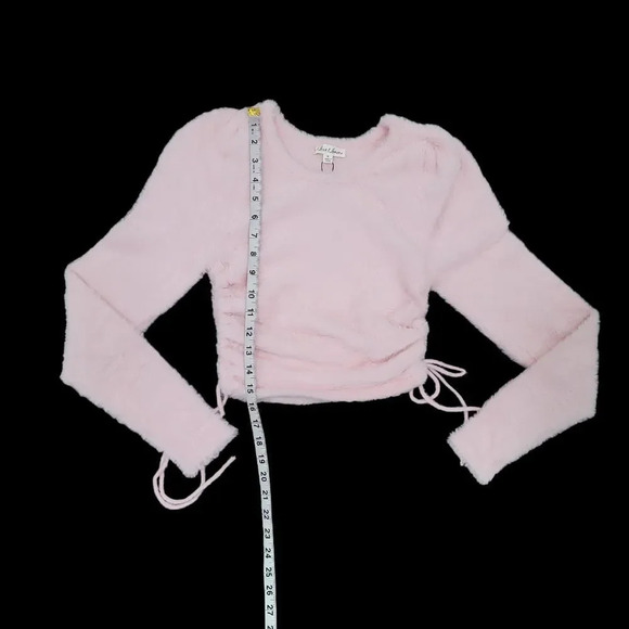 FOR LOVE AND lemons pink Cropped faux mohair sweater top - Picture 13 of 14